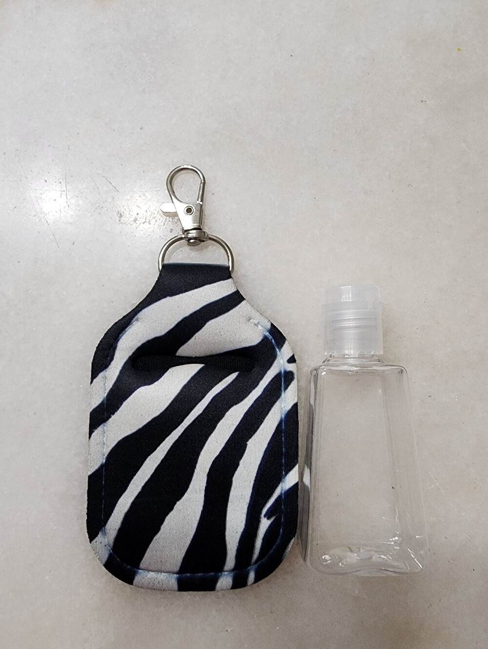 Zebra Print Keychain Pouch - Black & White